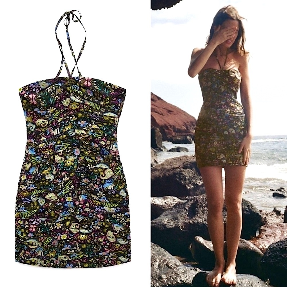 Zara Black Floral Mini Dress
